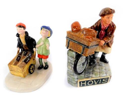 A Royal Doulton figure modelled as The Hovis Boy, limited edition 127/600, MCL127, together with a further Doulton group modelled as The Bisto Kids, limited edition 308/1000, MCL4, both boxed. (2)