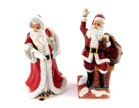 Two Royal Doulton figures, comprising Santa Claus, HN4175, and Father Christmas, HN3399.