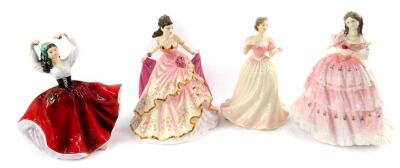 Four Royal Doulton figures, comprising Karen, HN2388, Grace, HN5248, Charity, HN4243, and Red Red Rose, Language Of Love Collection, HN3994, Limited Edition 3866/12500.