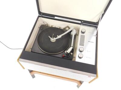 A Murphy valve record player, Type A851G, circa 1960s, Serial No 618/0325, on a black metal and plywood stand, 62cm H, 54cm W, 44.5cm D. - 2