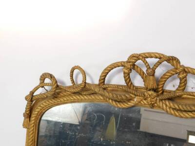 A Victorian and gilt wood overmantel mirror, with rope twist moulding, 146cm H, 129cm W. - 3