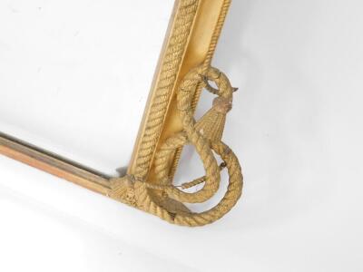 A Victorian and gilt wood overmantel mirror, with rope twist moulding, 146cm H, 129cm W. - 4