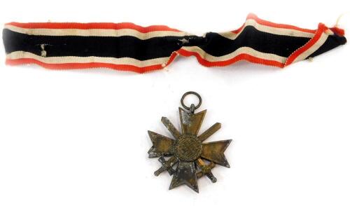 A German Third Reich War Merit Cross, with swords, second class.