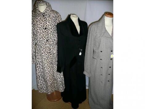 Three coats from various eras and differing styles - one animal print