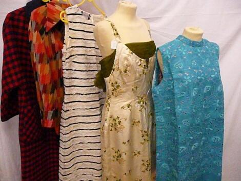 A group of vintage cosume including 'Cresta' lace and black net evening dress