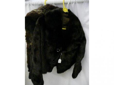 Short fur jacket plus fox fur stole (2)