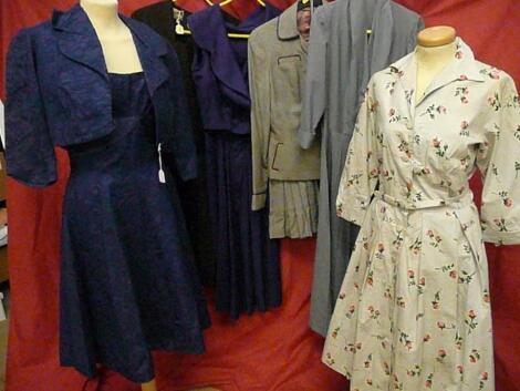 Ladies 50's dresses including a soft blue shirtwaister