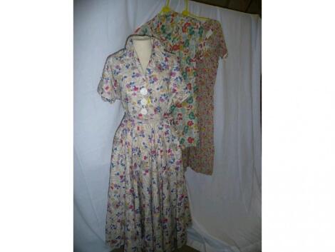 Two vintage summer dresses - 1 x 38" bust multi flower