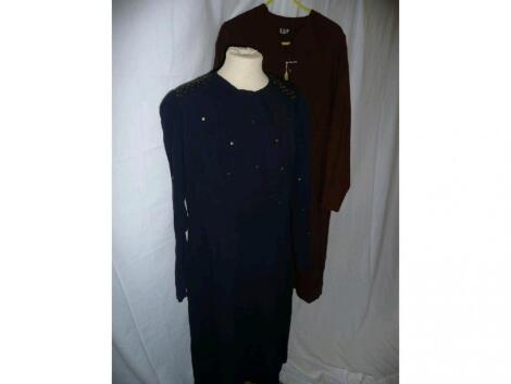 CC41 label - brown wool day dress 42" bust