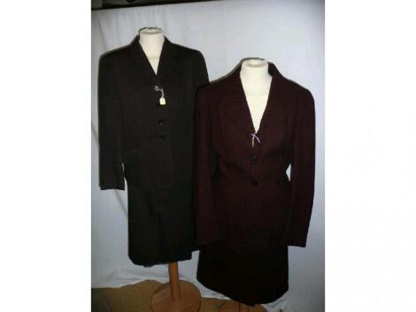 Marsh Clifton' vintage brown tiny check lady's suit