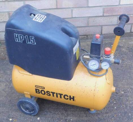 A Stanley Bostitch compressor, with 1.5HP engine.