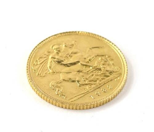 An Elizabeth II half gold sovereign, dated 1982.