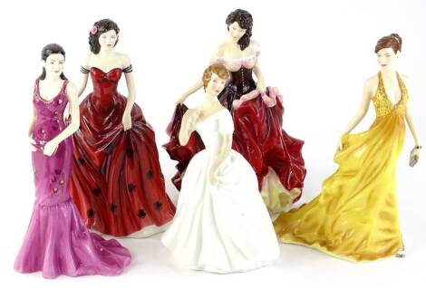 A collection of figurines, to include Royal Doulton Jennifer, Deborah, Patricia, Natalie and Victoria.