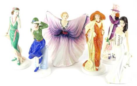 A collection of Royal Doulton figurines, Juliet, Theresa, Eve, Phillips, Gabriella and Isadora. (6)