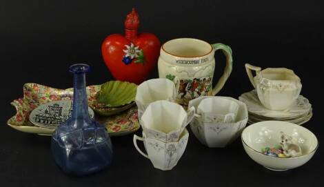 Miscellaneous items, to include a part Shelley tea service (AF), a Crown Devon Widecombe fair musical mug etc.