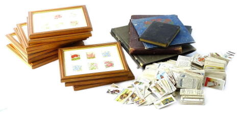 A large quantity of silk cigarette cards, trade cards, cigarette cards, some framed.