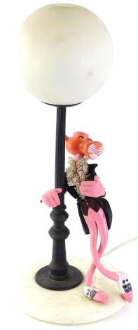 A novelty Pink Panther cartoon table lamp, 52cm H.