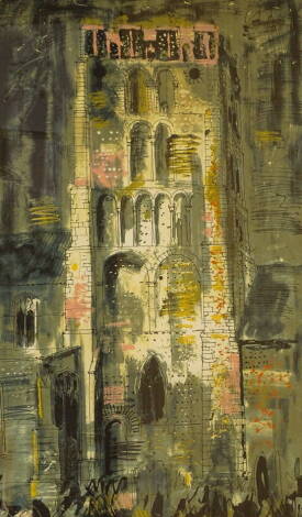 John Piper (1903-1992). South Lopham, artist signed limited edition screenprint in colours, 57/70, 98cm x 56.5cm. Christies Certificate of Authentication label verso Gadsby's Leicester.