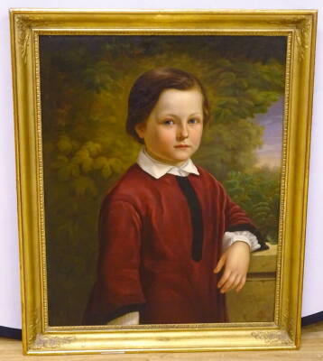 C.W. 19thC. Half length portrait of a young child, oil on canvas, initialled and dated 26/7/(18)53, 64cm x 50.5cm. - 2