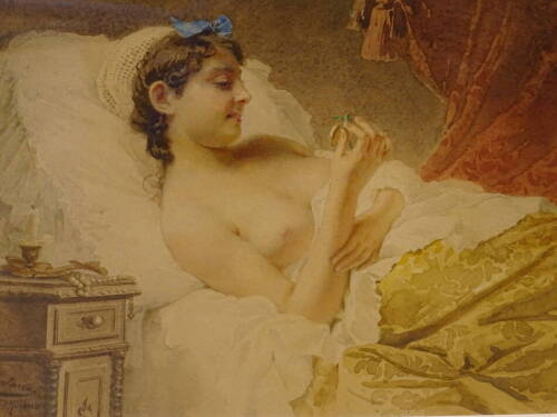 Ernesto Fontana (19thC). The Gift, watercolour, signed, 23.5cm x 31cm.