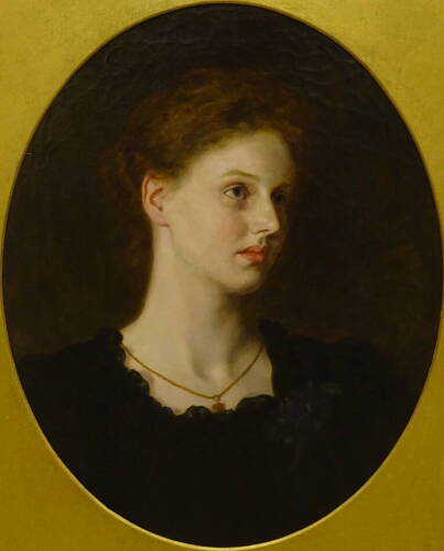 19thC British School. Head and shoulders portrait of a young woman, oil on canvas, 58cm x 45cm.