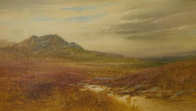 John Shapsland (1865-1929). Moorland landscape, watercolour, signed, 28cm x 46cm.