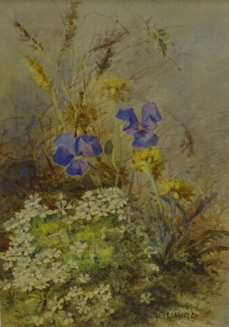 Theresa Maria Hegg de Landerset (1829-1911). Woodland flowers, watercolour, signed, 23.5cm x 15.5cm.