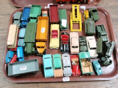 A collection of Dinky die cast vehicles and mainly in play worn condition