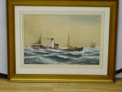 G. Arnold. St. Persian Empire North Sea, watercolour, signed, titled and dated 1912, 33cm x 49cm. - 2