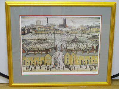 Laurence Stephen Lowry (1887-1976). Britain at Play, Artist signed coloured print, 47cm x 61cm. - 2