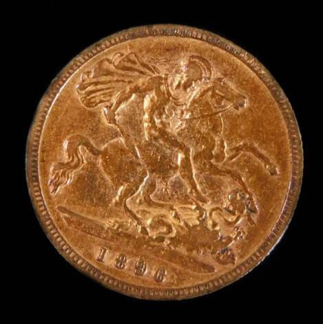 A Victorian gold half sovereign, 1896.