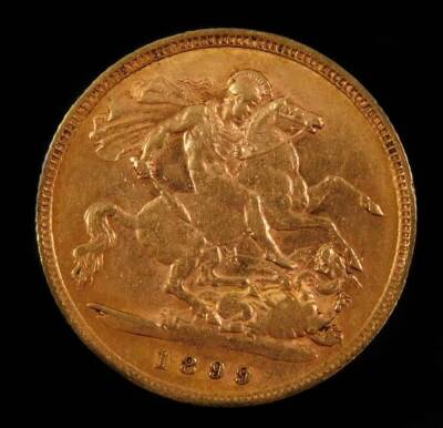 A Victorian gold half sovereign, 1890.