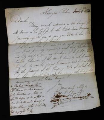 Various letters, signatures, etc. Duke of Sussex 1814, Kensington Palace letter, one dated 1800, invite cards from the Countess of Cardigan, Company At The Queen's House, Augustus Frederick Duke of Sussex invitations, various others. (a quantity) - 7