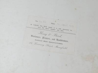 A King & Bird 1917 ledger, including a list of suppliers from Belvoir Gardens to various places, with inked dates and numbers, 33cm W. - 2