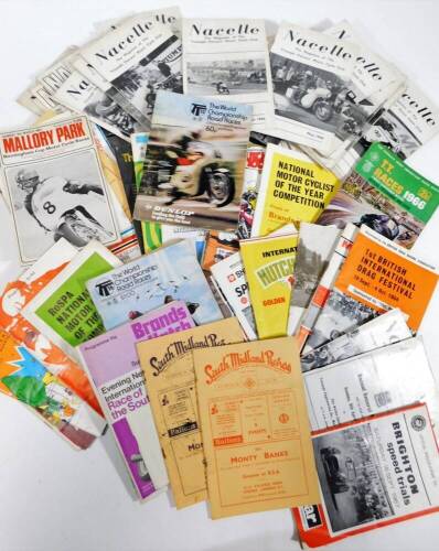 Various motorcycle and other ephemera, vintage and other, 1966 TT programme, various Nacelle Triumph Owner's Motorcycle Club magazines, Brighton Speed Trials 1967, various other motorcycle related ephemera. (a quantity)