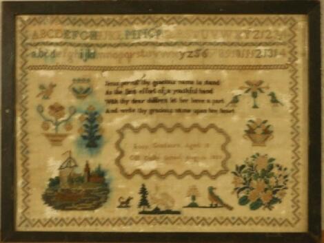 A Victorian silkwork sampler