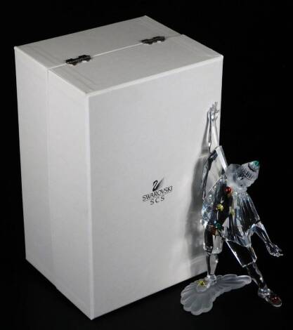 A boxed Swarovski crystal Pierot figure, 18cm H. (with paperwork)