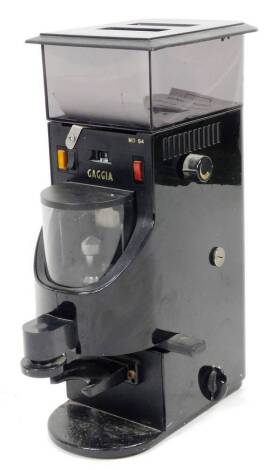 A Gaggia coffee grinder, in black and gold trim, 50cm H.