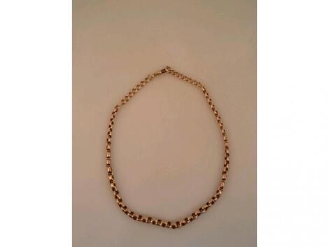 A watch chain necklace stamped 9ct