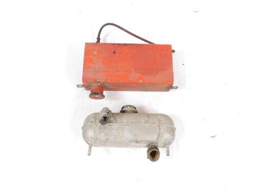 A small petrol tank, and a radiator header tank. (2)