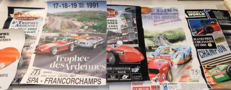 An FIA Formula 1 World Championship 1988 Belgian Grand Prix Spa-Francorchamps race poster, together with five other race event posters. (6)