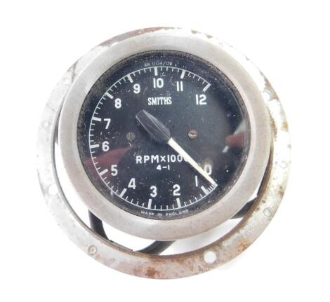 A Smiths rev counter, RN1004/02, rubber mounted, from a Chevron V16.