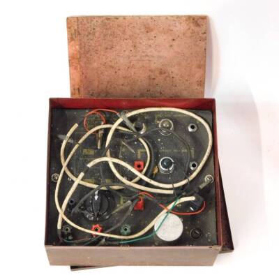 A red box testometer Mk.3 spark plug te, with instruction manual, a spark plug tester, together with a Wurth red metal pigeon hole cabinet, with contents, and a Blackburn large spanner, another spanner, and a heavy link chain. (5) - 2