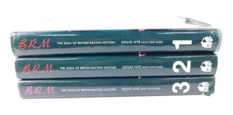 Doug Nye. BRM - The Sage of British Racing Motors, Vols 1 to 3, hardback, first edition, published by Motor Racing Publications Ltd,