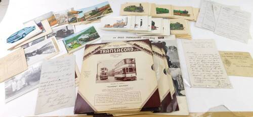 British railway ephemera, including a Midland Railway ticket, Railway Clearing House letters, further letters, railway related postcards, Transacord Ltd Railway Records, etc. (qty)