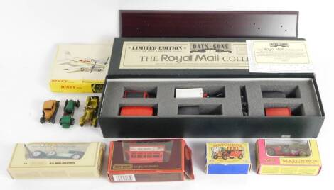 A Days Gone By die cast Royal Mail Collection, limited edition collection, 5000 RM1006, together with further die cast vehicles, including a Matchbox 1912 Packard Landaulet, and a 1914 Prince Henry Vauxhall, together with a Dinky Beachcraft C55 Barholm Ae