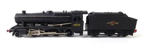 A Hornby OO gauge LMR 8F freight locomotive and tender, 2-8-0, 48158, British Rail black livery, LT25, boxed.