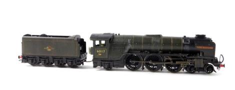 A kit built OO gauge locomotive Boi Rousel, British Rail green livery, 4-6-2, 60117.