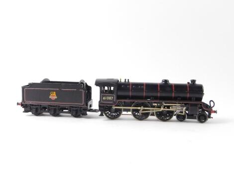 A kit built OO gauge B1 Class locomotive, BR black livery, 4-6-0, 61087.