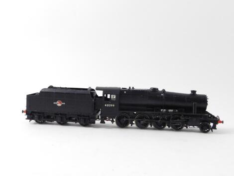 A kit built OO gauge 8F Class locomotive, BR black livery, 2-8-0, 48099.